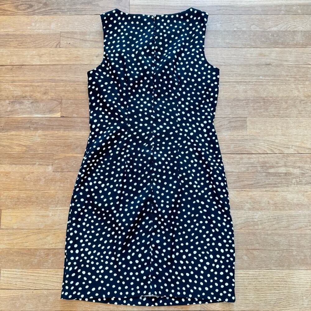 AB Studio black white polkadot sleeveless knee length sheath dress size 10 b26 - Picture 4 of 4